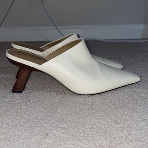 Sam Edelman Skya Pointed Toe Slip On Spool Heel Fashion Ankle Pumps (Ivory, 9.5)